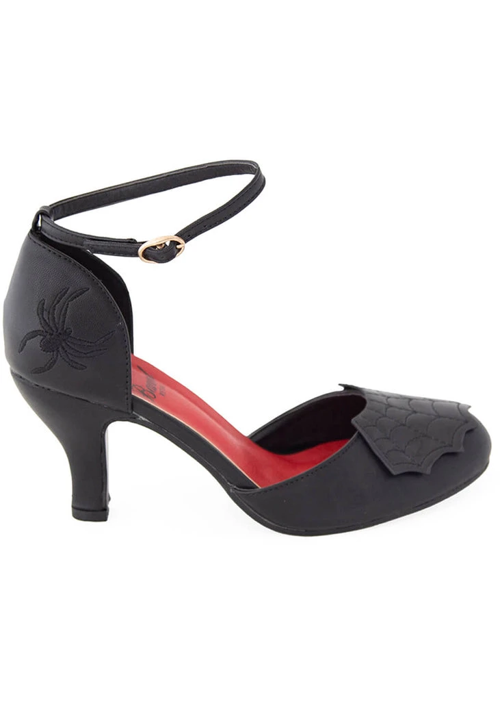 Banned Femme Fatale Spiderweb 50's Pumps Black 4 Banned Femme Fatale Spiderweb 50's Pumps Black - Image 2