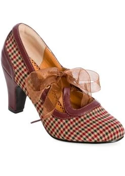 Banned Uptown Girl Check 40's Pumps Brown