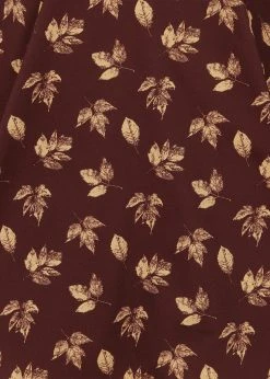 Collectif Caterina Fall Leaves 50's Swing Dress Brown -Pretty Retro Sales collectif AW200830A caterina fall swing dress brown 5 1024x1024