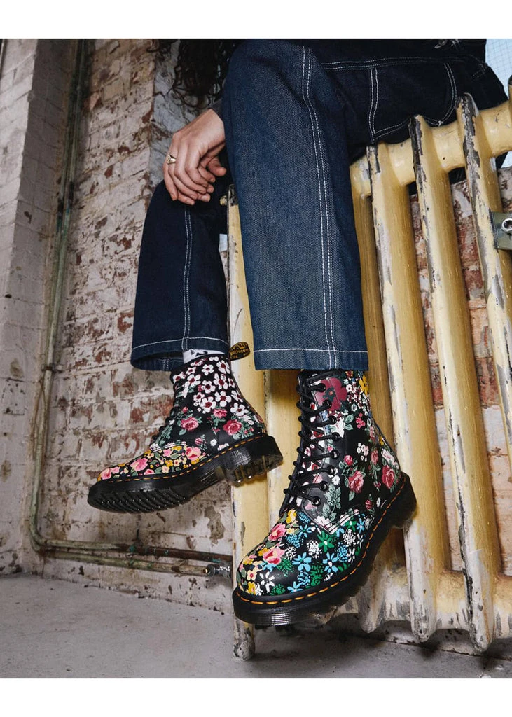 Dr. Martens 1460 Pascal Floral Mash Up Leahter Boots - Image 2