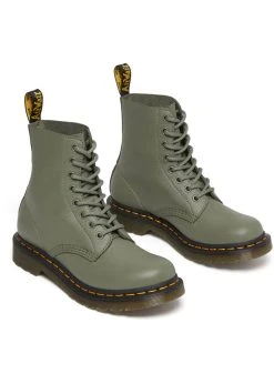 Dr. Martens 1460 Pascal Virginia Soft Leather Boots Khaki Green -Pretty Retro Sales dr martens 27641384 1460 1460 pascal virginia khaki grn 0 1024x1024