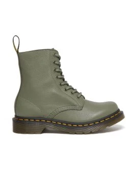 Dr. Martens 1460 Pascal Virginia Soft Leather Boots Khaki Green -Pretty Retro Sales dr martens 27641384 1460 1460 pascal virginia khaki grn 1 1024x1024