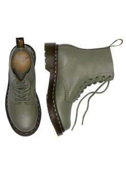 Dr. Martens 1460 Pascal Virginia Soft Leather Boots Khaki Green -Pretty Retro Sales dr martens 27641384 1460 1460 pascal virginia khaki grn 2 1024x1024