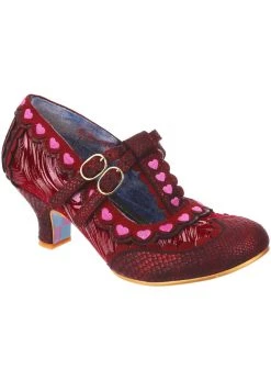 Irregular Choice Serendipity Hearts 50's Pumps Red
