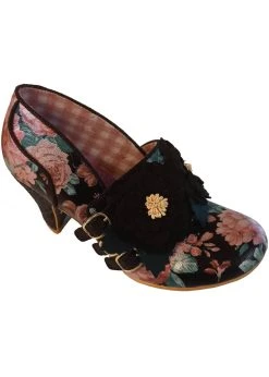 Irregular Choice Busy Bea Floral 40's Pumps Black