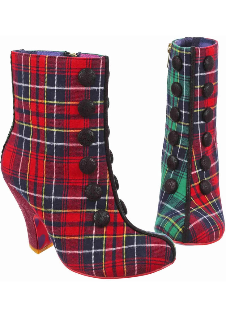 Irregular Choice Cosy Drink Tartan Boots Green Red 3 Irregular Choice Cosy Drink Tartan Boots Green Red