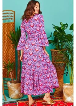 Onjenu Yana Pappillon 70's Maxi Dress Pink -Pretty Retro Sales onjenu yana pappillon maxi dress 2 1024x1024