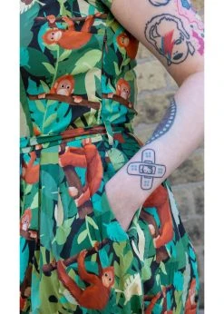 Run & Fly Orangutan 70's A-Line Dress Multi -Pretty Retro Sales run and fly JM2115 orangutan dress mul 3 1024x1024