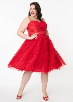 Unique Vintage Cupcake Prom 50's Dress Red 9 Unique Vintage Cupcake Prom 50's Dress Red -Pretty Retro Sales unique vintage K731WD0 cupcake dress red 5 1024x1024